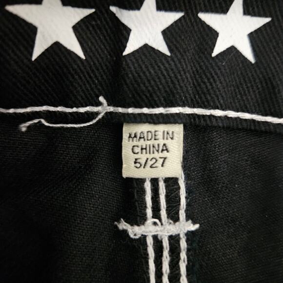 Five Star General Black Wide Leg 100% Cotton Mid Rise Carpenter Jeans 5 / 27 - Picture 15 of 16